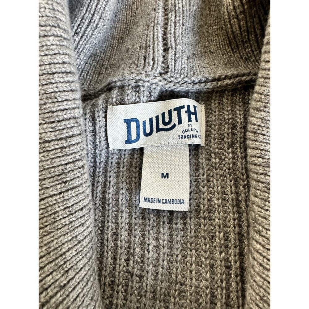 Duluth Trading Co Men M Retirement Shawl Cardigan Waffle Knit Sweater Grandpa - Picture 5 of 10